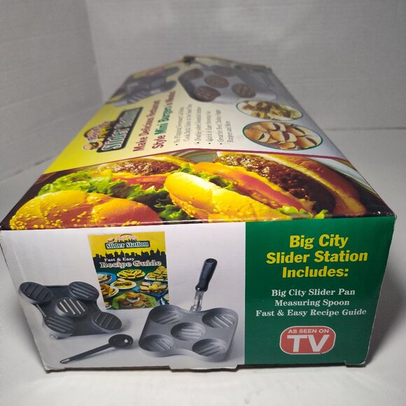Big City Slider Station Nonstick Surface Mini Burgers New Open Box Read Descrip. - Picture 5 of 6